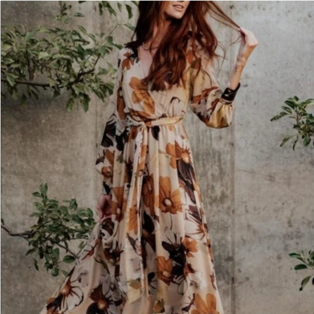 Baltic Born "Lydia" Flowing Floral Maxi Dress in Size XL